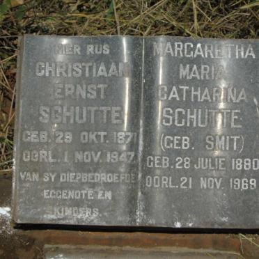 SCHUTTE Christiaan Ernst 1871-1947 & Margaretha Maria Catharina SMIT 1880-1969