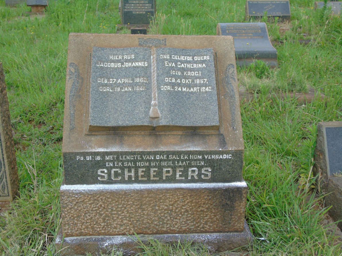 SCHEEPERS Jacobus Johannes 1860-1941 &amp; Eva Catherina KROG 1857-1942