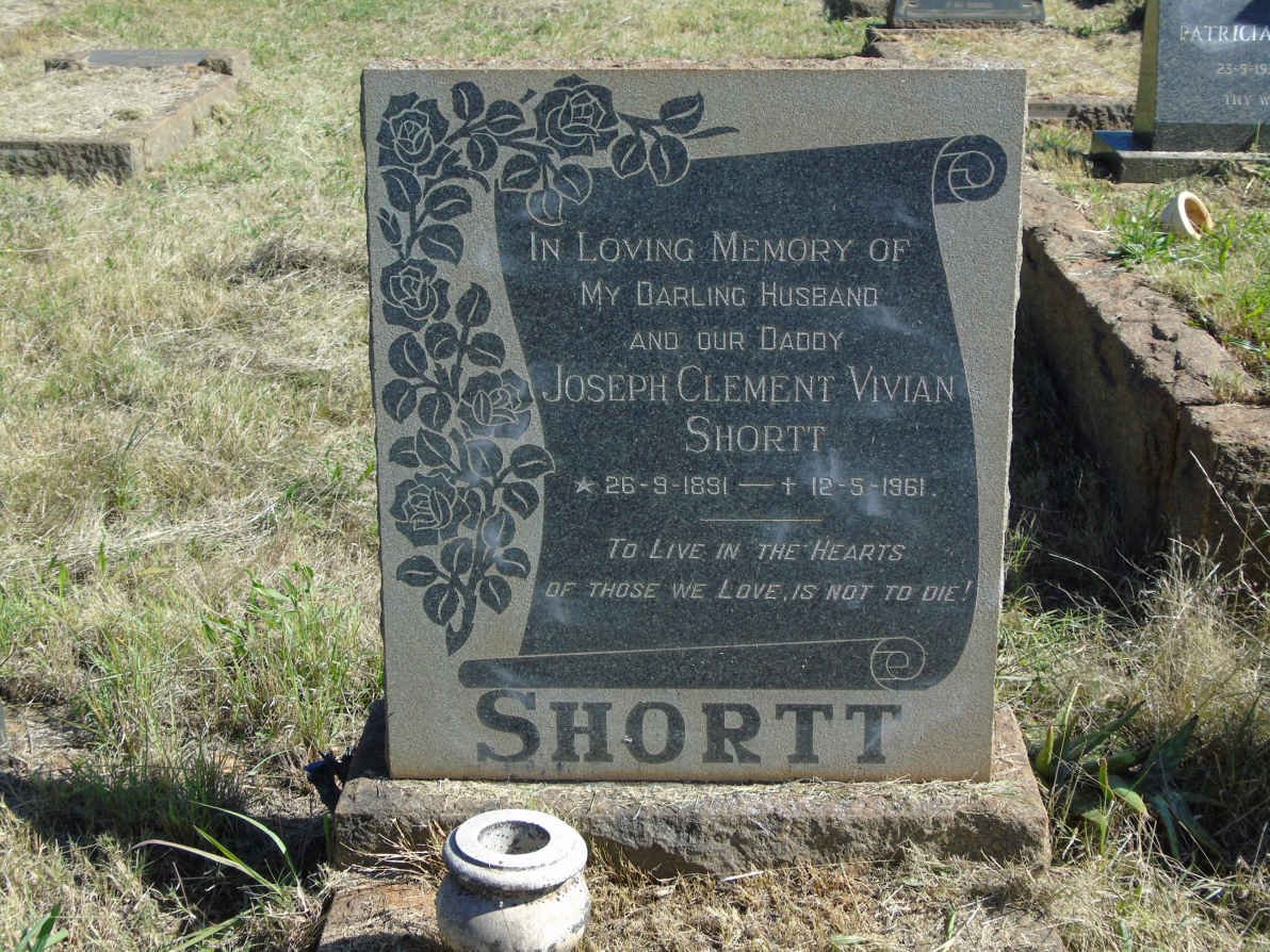 SHORTT Joseph Clement Vivian 1891-1961