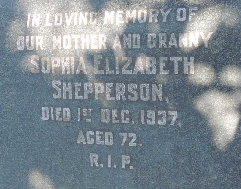SHEPPERDSON Sophia Elizabeth -1937