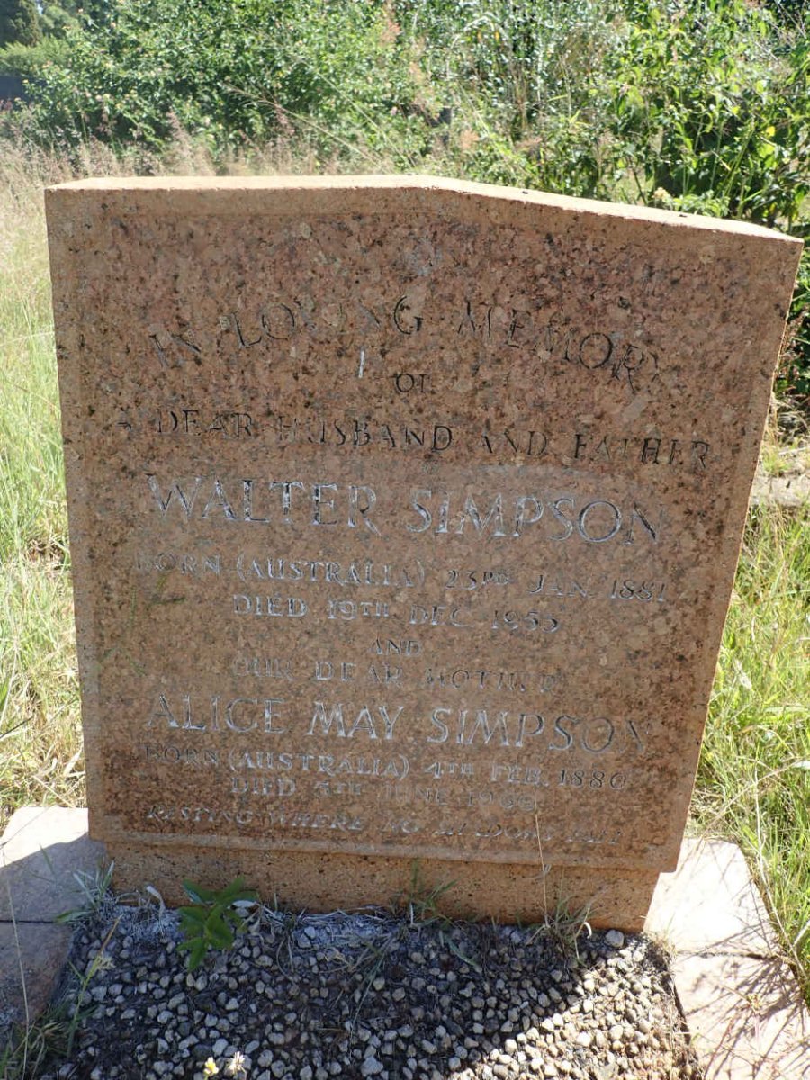 SIMPSON Walter 1881-1955 &amp; Alice May 1880-19??