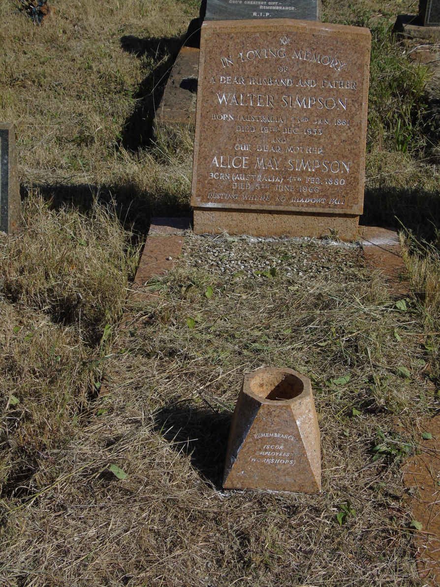 SIMPSON Walter 1881-1953 &amp; Alice May 1880-1966