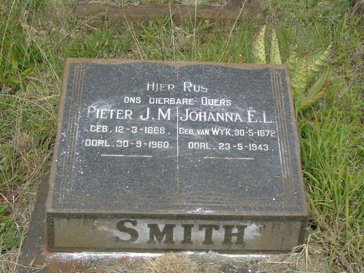 SMITH Pieter J.M. 1869-1960 & Johanna E.L. VAN WYK 1872-1943
