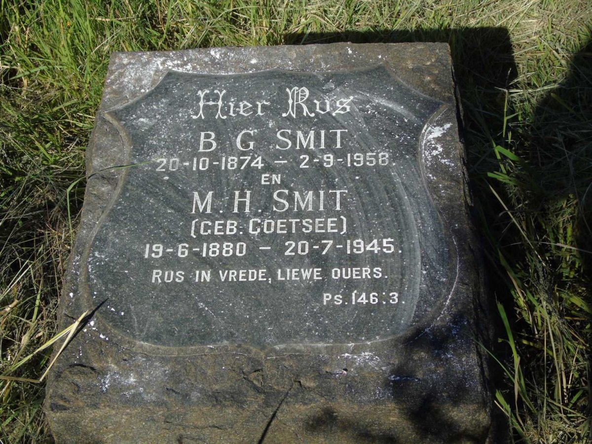 SMIT B.G. 1874-1958 & M.H. COETSEE 1880-1945
