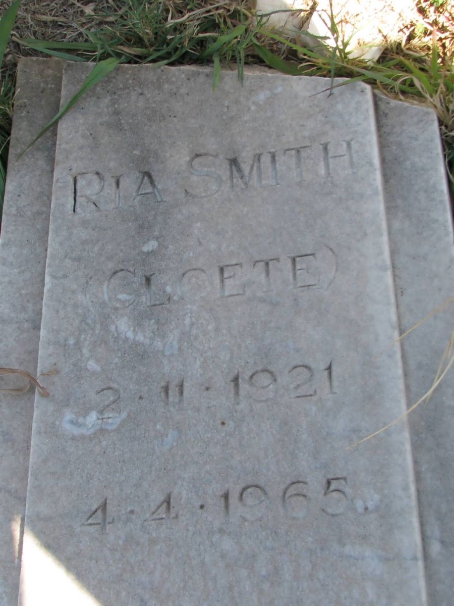 SMITH Ria nee CLOETE 1921-1965
