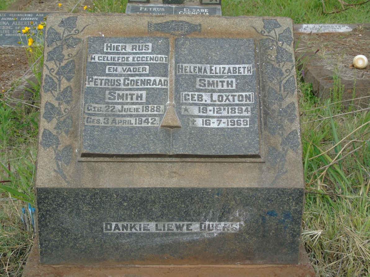 SMITH Petrus Coenraad 1888-1942 &amp; Helena Elizabeth LOXTON 1894-1969