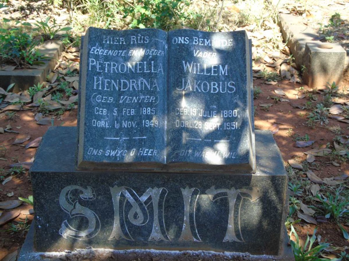 SMIT Willem Jacobus 1880-1951 & Petronella Hendrina VENTER 1885-1949