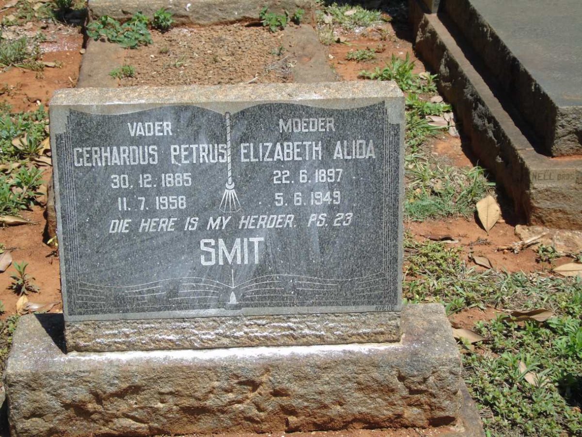 SMIT Gerhardus Petrus 1885-1958 & Elizabeth Alida 1897-1949