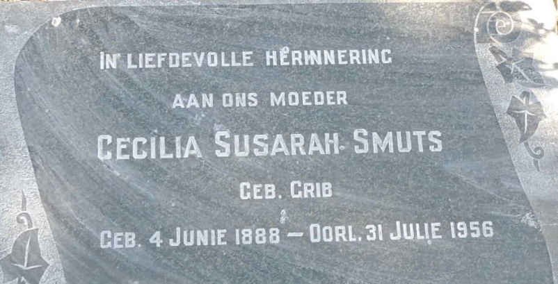 SMUTS Cecilia Susarah nee GRIB 1888-1956