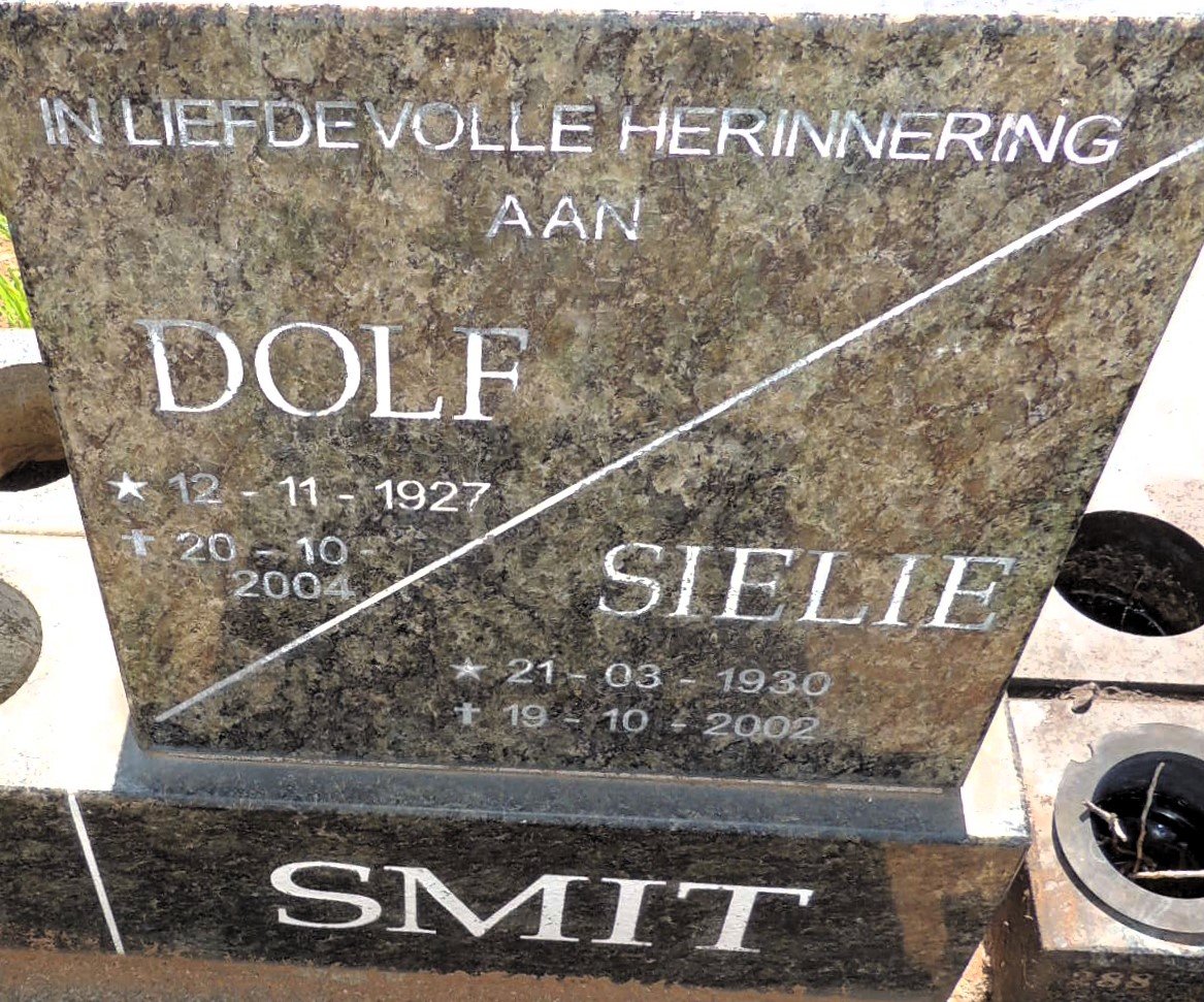 SMIT Dolf 1927-2004 & Sielie 1930-2002