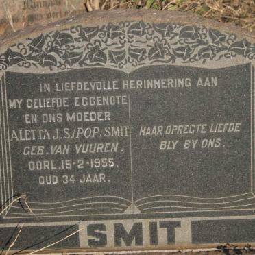 SMIT Aletta J.S. nee VAN VUUREN -1955
