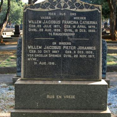 SMITH Willem Jacobus 1871-1936 &amp; Francina Catherina 1875-1936 :: SMITH Willem Jacobus 1897-1916 :: SMITH Pieter Johannes 1908-1917
