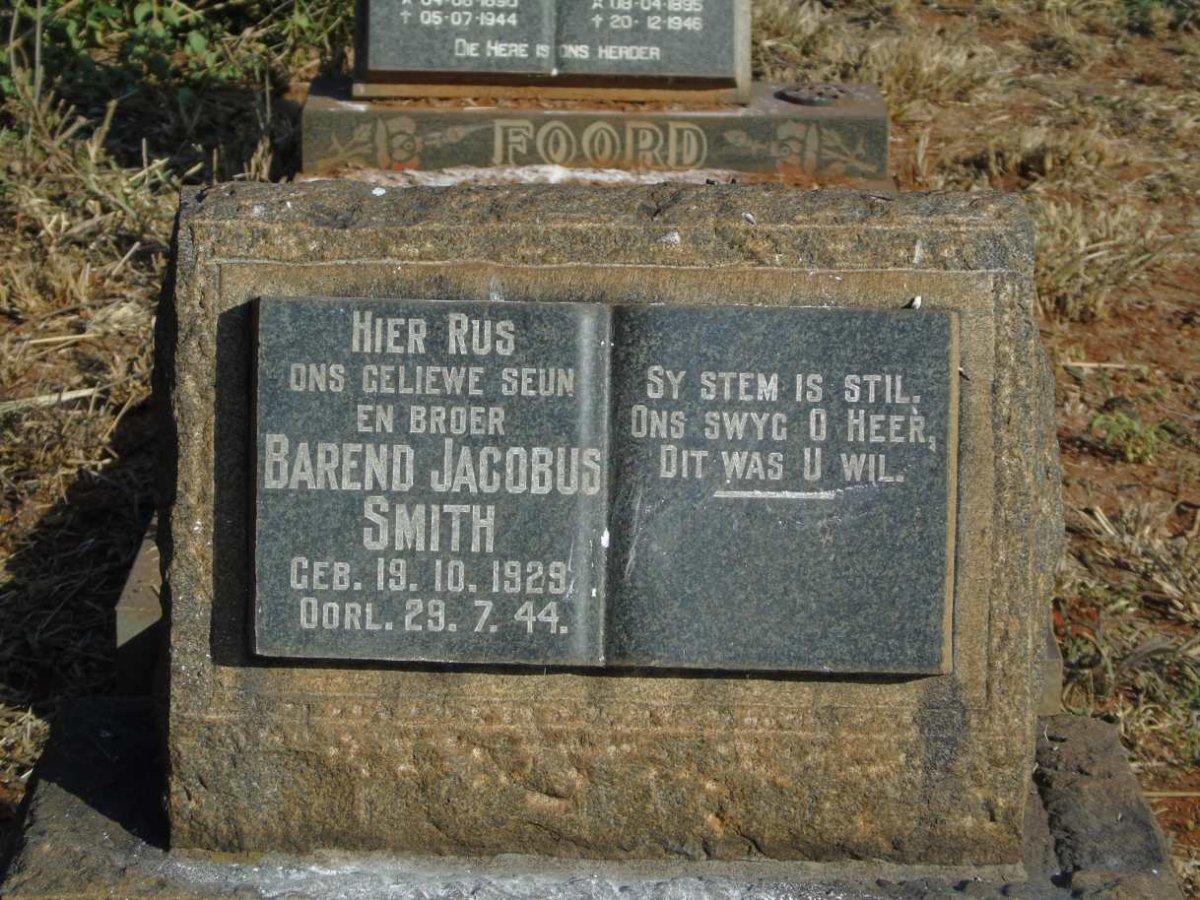 SMITH Barend Jacobus 1929-1944