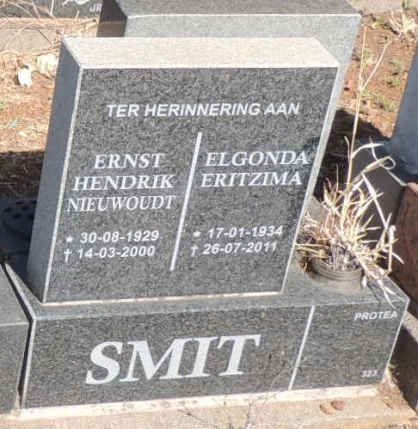 SMIT Ernst Hendrik Nieuwoudt 1929-2000 & Elgonda Eritzima 1934-2011