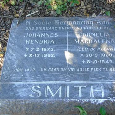 SMITH Johannes Hendrik 1873-1962 & Cornelia Magdalena DE KLERK 1880-1949