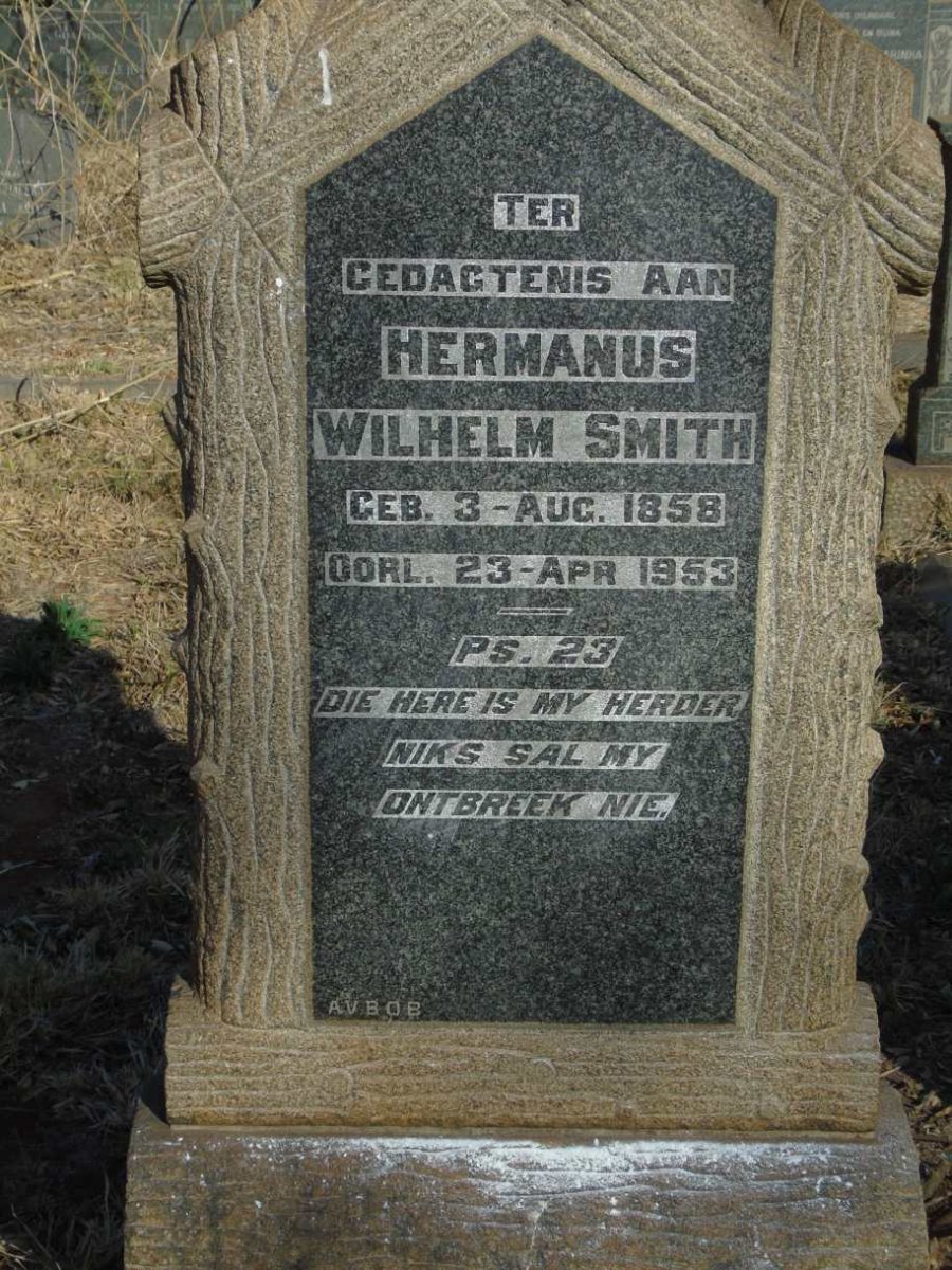 SMITH Hermanus Wilhelm 1858-1953