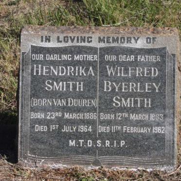 SMITH Wilfred Byerley 1883-1962 &amp; Hendrika VAN DUUREN 1886-1964