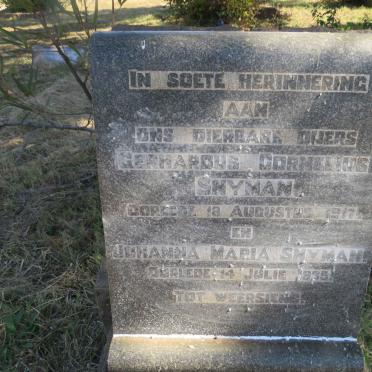 SNYMAN Gerhardus Cornelius -1917 & Johanna Maria -1935