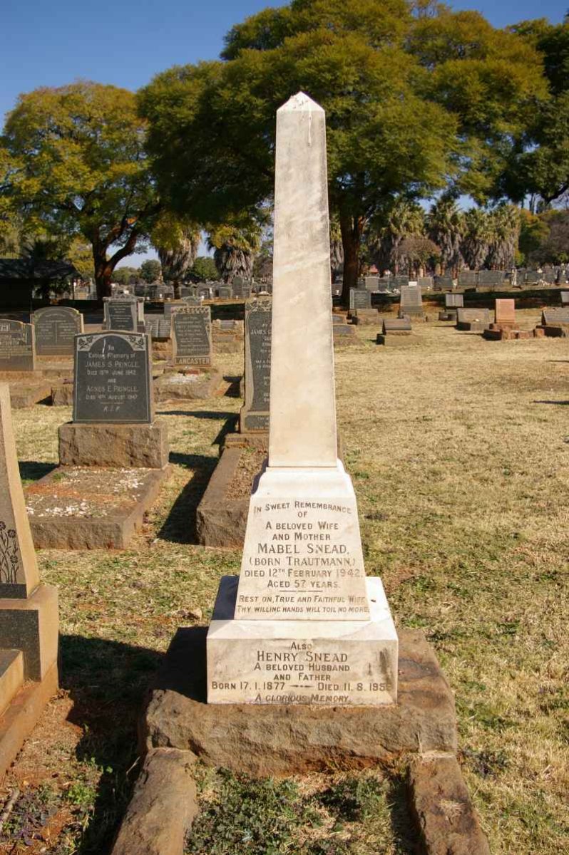 SNEAD Henry 1877-1950 &amp; Mabel TRAUTMAN -1942