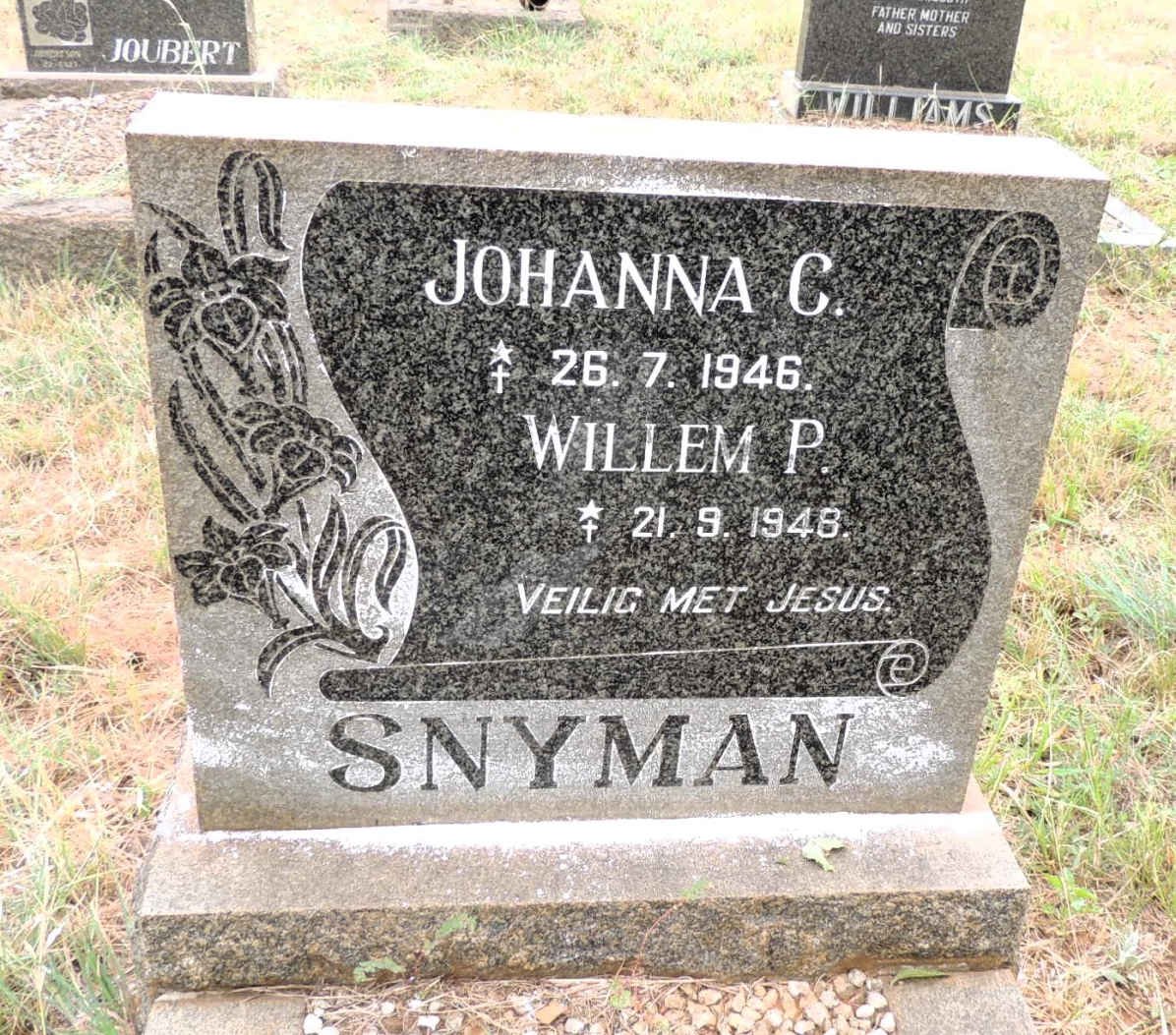 SNYMAN Johanna C. 1946-1946 :: SNYMAN Willem P. 1948-1948