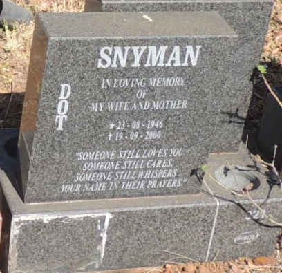 SNYMAN Dot 1946-2000
