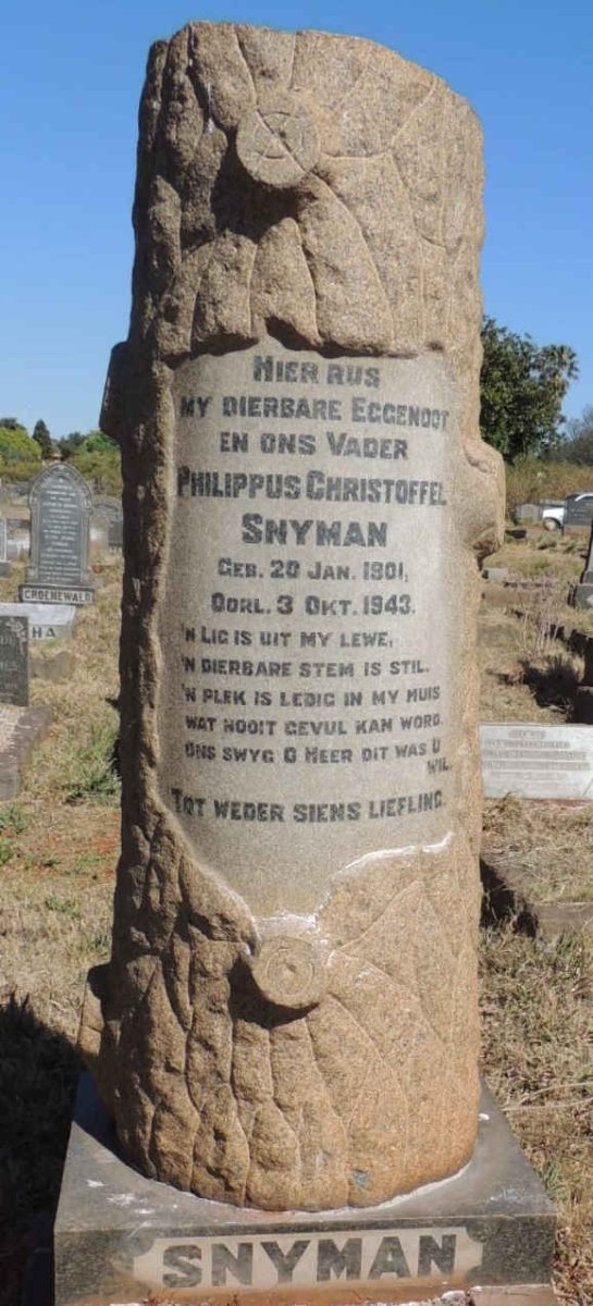 SNYMAN Philippus Christoffel 1901-1943