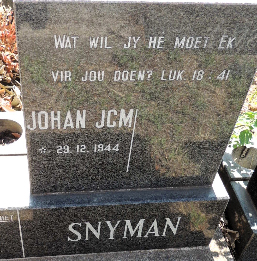 SNYMAN J.C.M. 1944- 