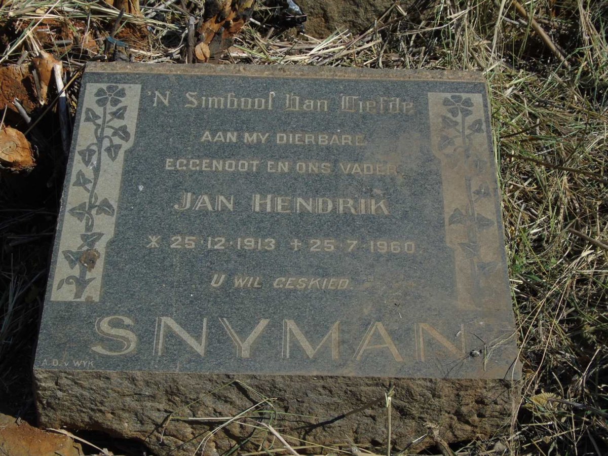 SNYMAN Jan Hendrik 1913-1960
