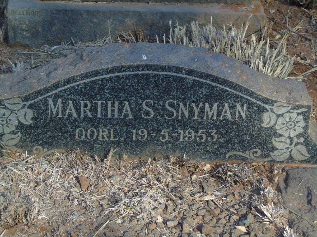 SNYMAN Martha S. -1953