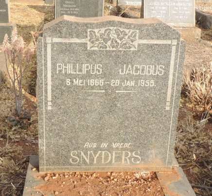 SNYDERS Phillipus Jacobus 1866-1955