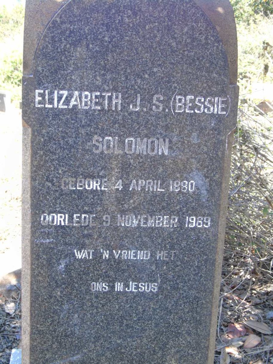 SOLOMON Elizabeth J.S. 1880-1969