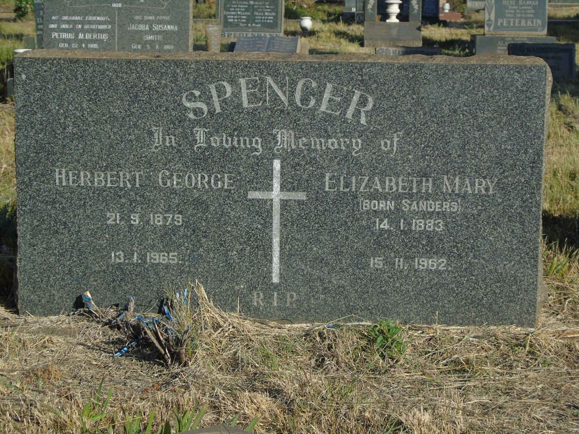 SPENCER Herbert George 1879-1965 &amp; Elizabeth Mary SANDERS 1883-1962
