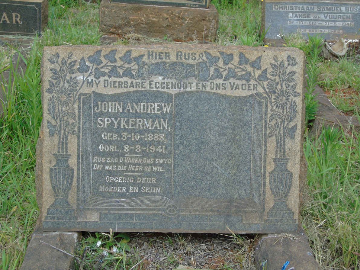 SPYKERMAN John Andrew 1883-1941