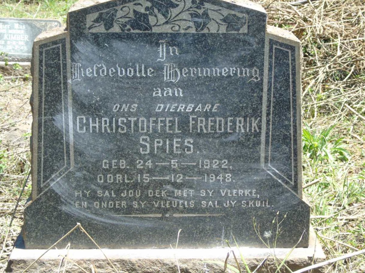 SPIES Christoffel Frederik 1922-1948