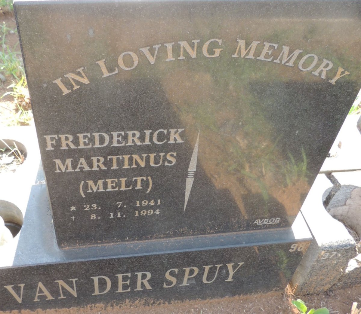 SPUY Frederick Martinus, van der 1941-1994