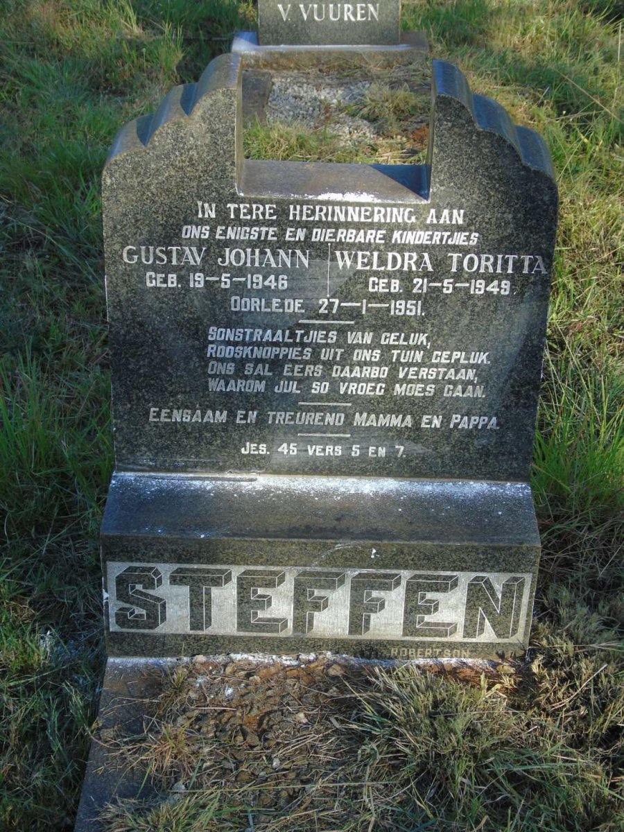 STEFFEN Gustav Johann 1946-1951 :: STEFFEN Weldra Toritta 1949-1951