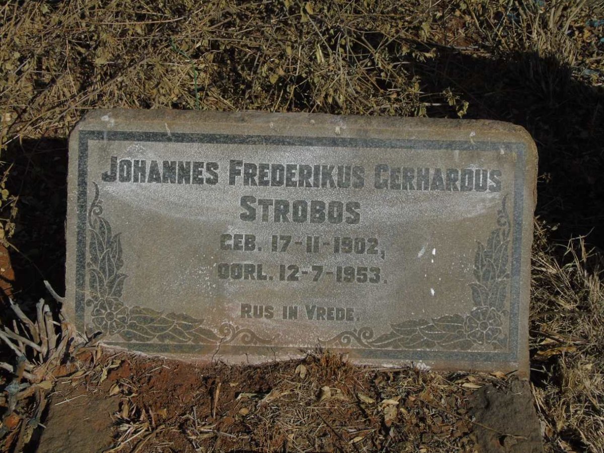 STROBOS Johannes Frederikus Gerhardus 1902-1953