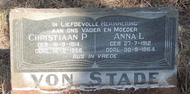 STADE Christiaan P., von 1914-1956 & Anna L. 1912-1964