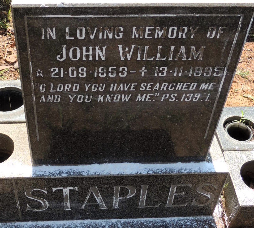 STAPLES John William 1953-1995