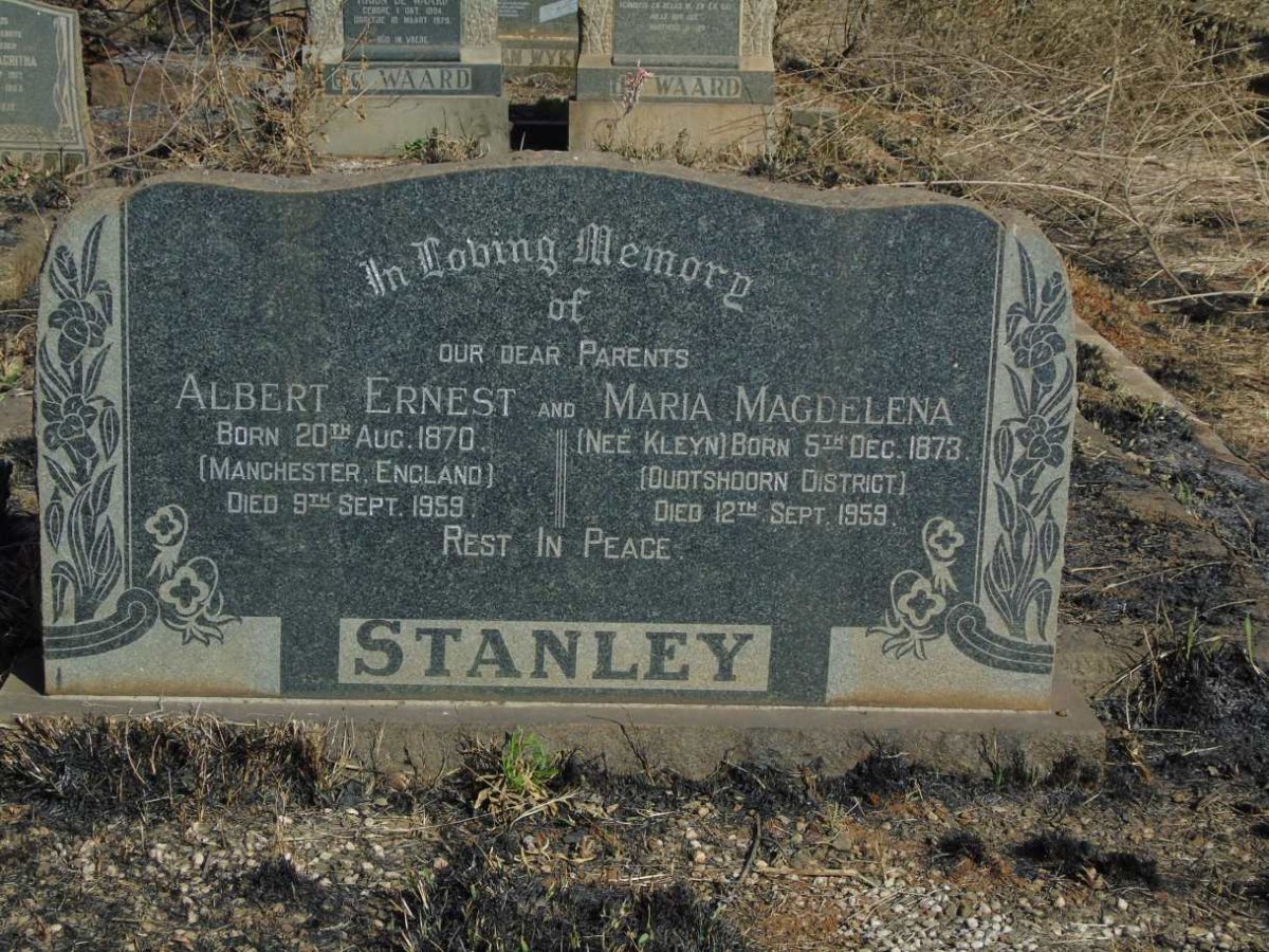 STANLEY Albert Ernest 1870-1959 & Maria Magdelena KLEYN 1873-1959