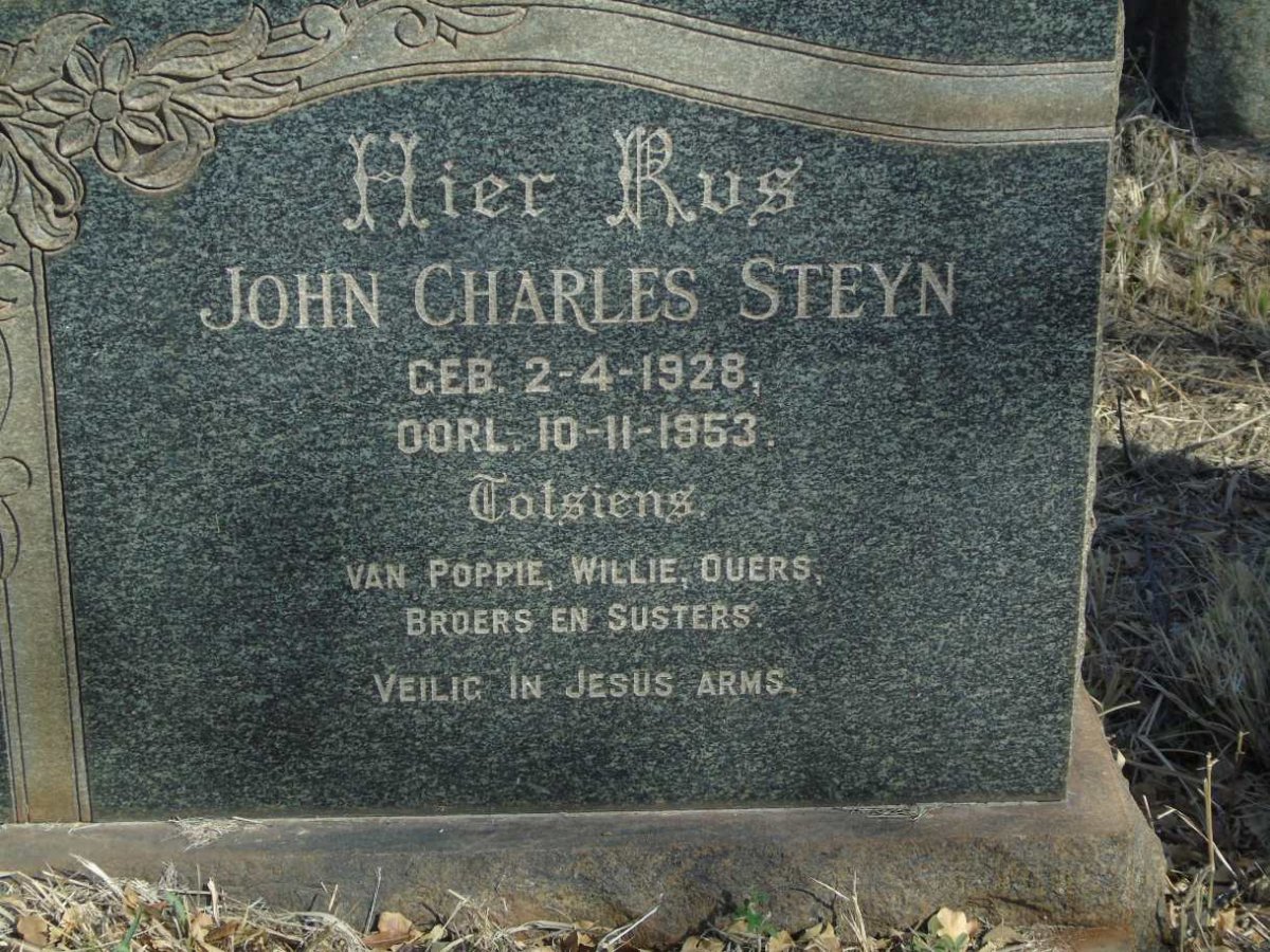 STEYN John Charles 1928-1953