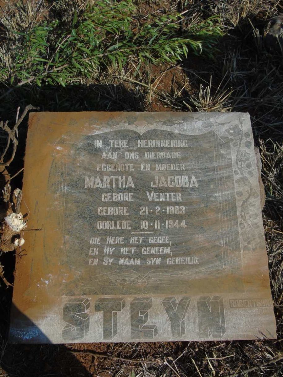 STEYN Martha Jacoba nee VORSTER 1883-1944