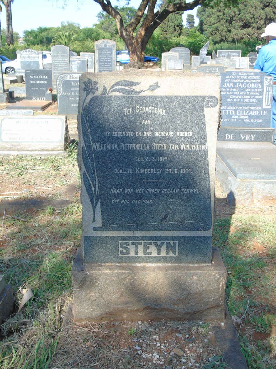 STEYN Willemina Pieternella nee WONDERGEM 1914-1944