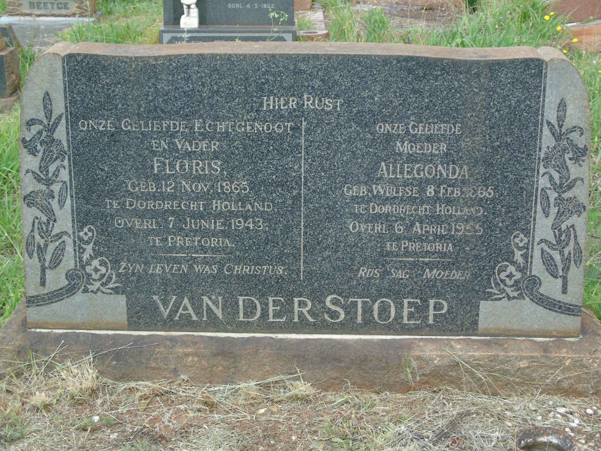 STOEP Floris, van der 1865-1943 &amp; Allegonda WULFSE 1865-1955