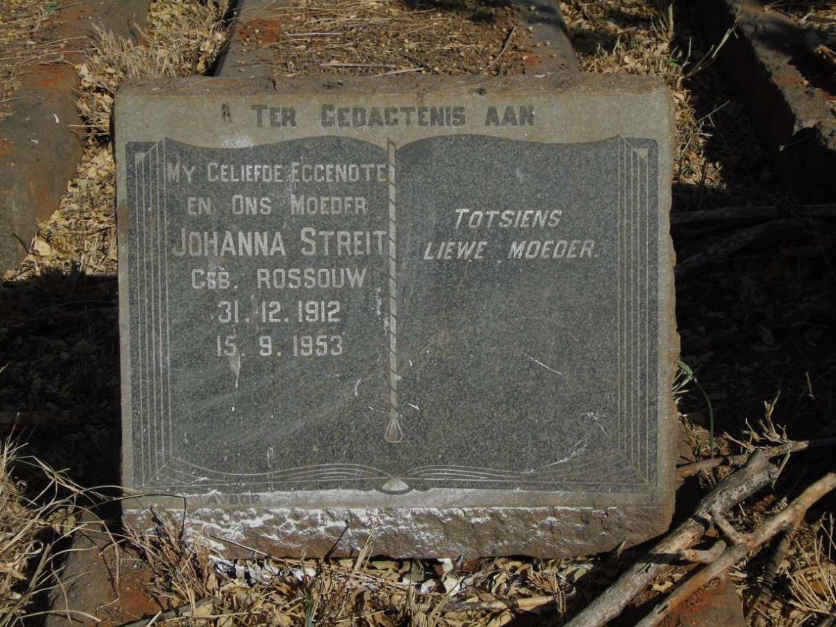 STREIT Johanna nee ROSSOUW 1912-1953