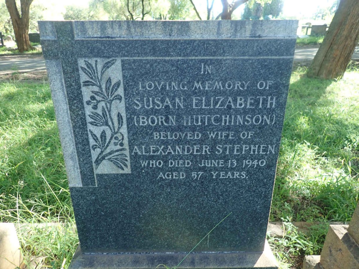 STEPHEN Susan Elizabeth nee HUTCHINSON -1940