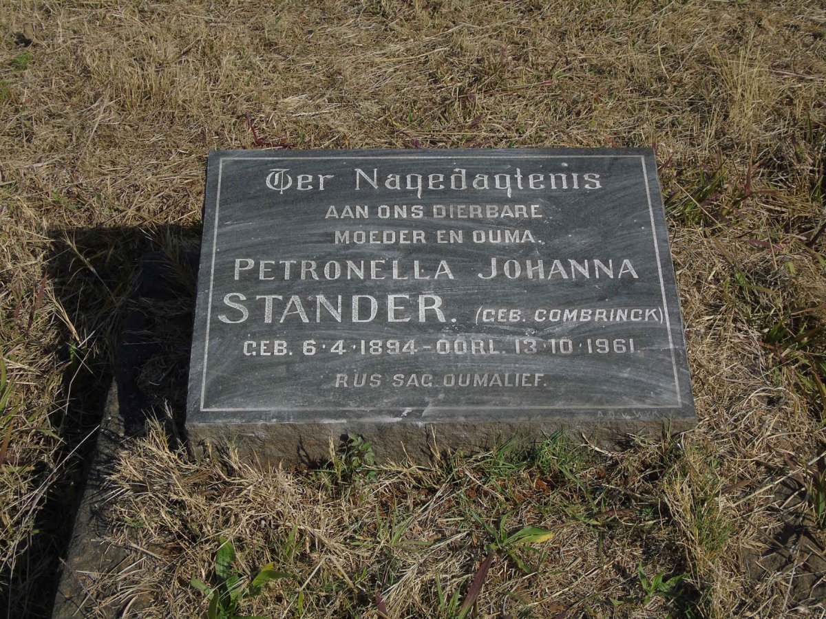 STANDER Petronella Johanna nee COMBRINCK 1894-1961