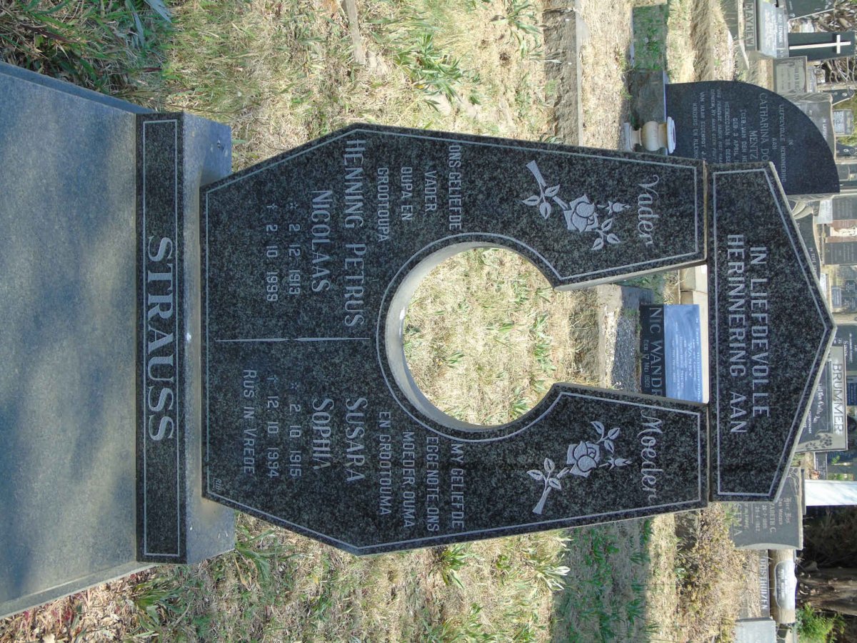 STRAUSS Henning Petrus Nicolaas 1913-1999 &amp; Susara Sophia 1915-1994