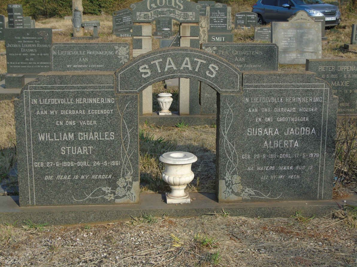 STAATS William Charles Stuart 1906-1961 &amp; Susara Jacoba Alberta 1911-197?