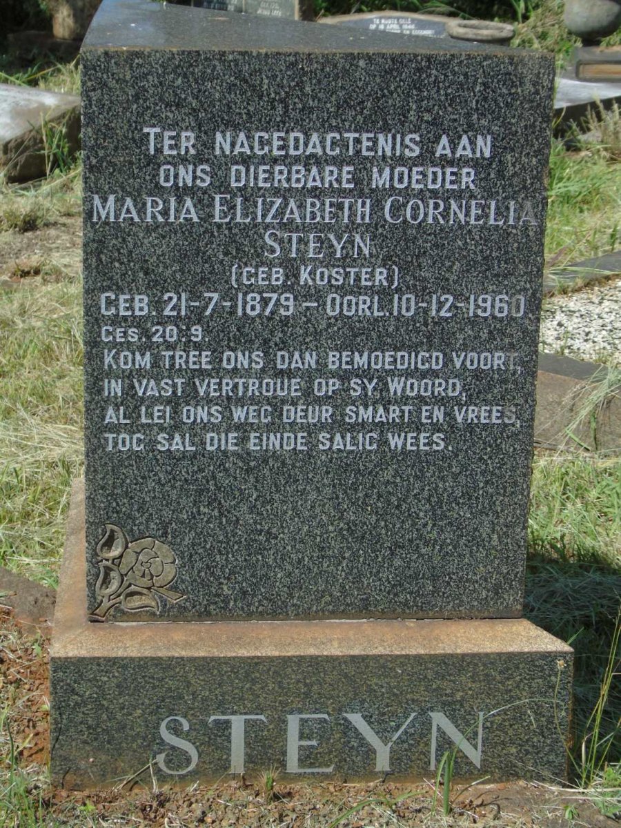 STEYN Willem Daniel 1877-1946 & Maria Elizabeth Cornelia KOSTER 1879-1960_2